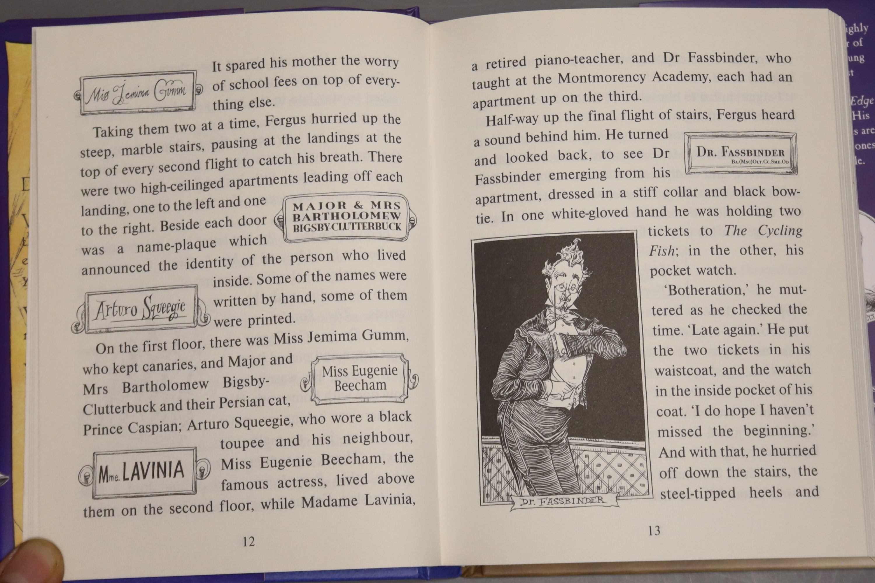 Stuart Paul & Riddell, Chris – Far Flung Adventures (Hugo Pepper, Corby Flood, Furgus Crane, (x2 copies of Crane) 12mo, (dj’s present) Doubleday, 2004, 2005, 2006.